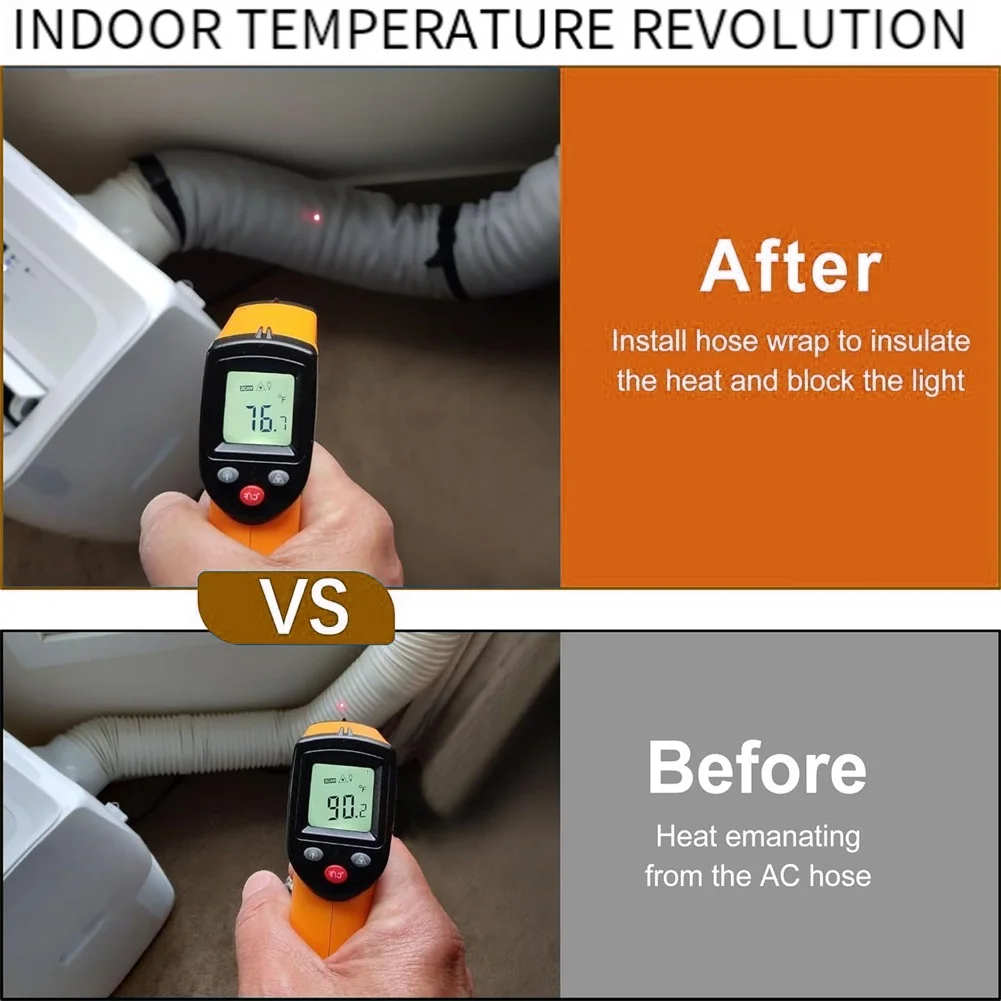 Home Cooling Solutions AC Hose Cover Compatible With Portable Air Conditioners Insulation Sleeve Compatible With 5 Inch Hoses