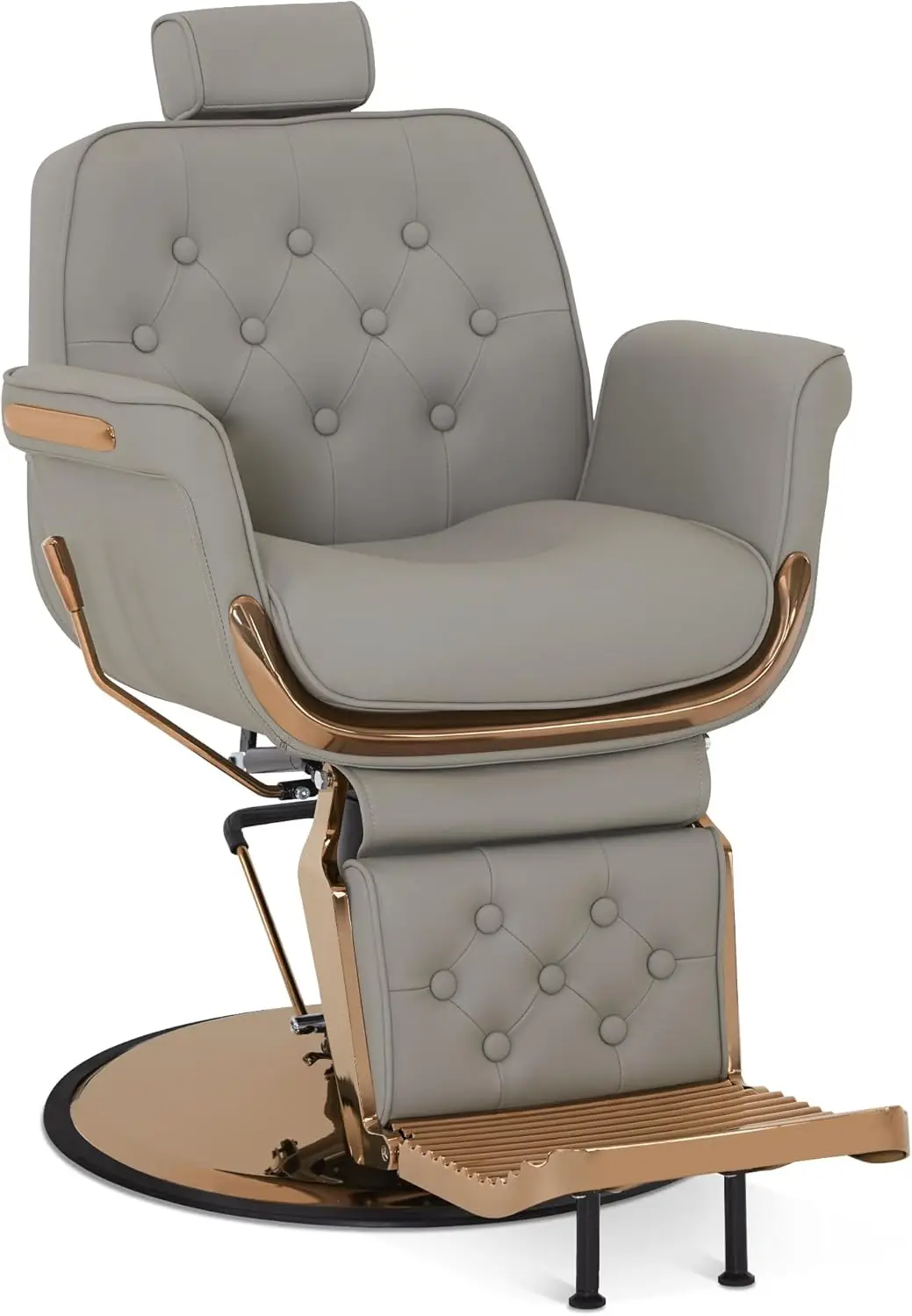 

Heavy Duty Barber Chair, Professional Reclining Salon Chair for Hair Stylist, Hydraulic Pump Barber Chairs for Barbershop,(Grey)