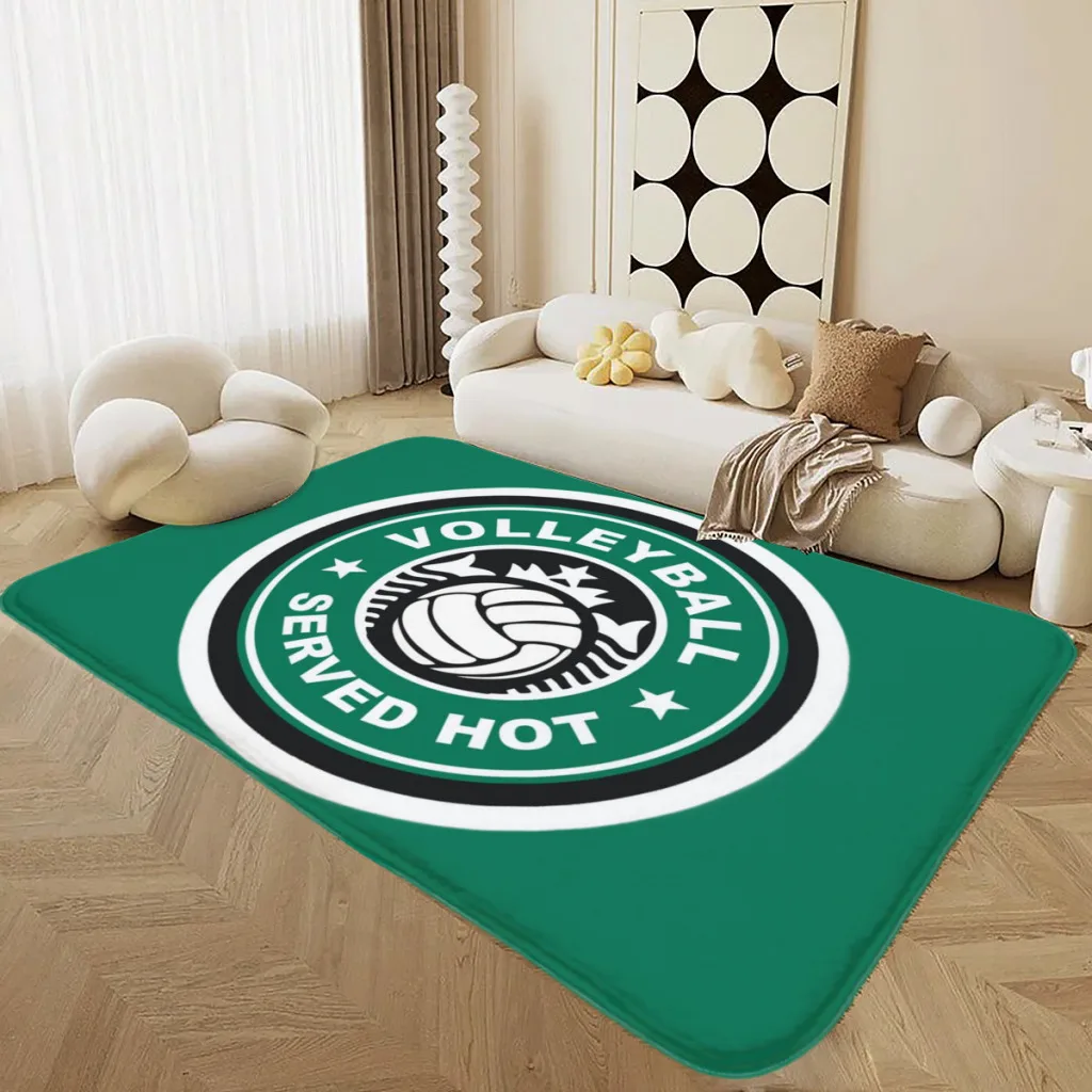 

Volleyball Served Hot Living Room Rug Carpet Flannel Slip Mat Decor Aesthetic