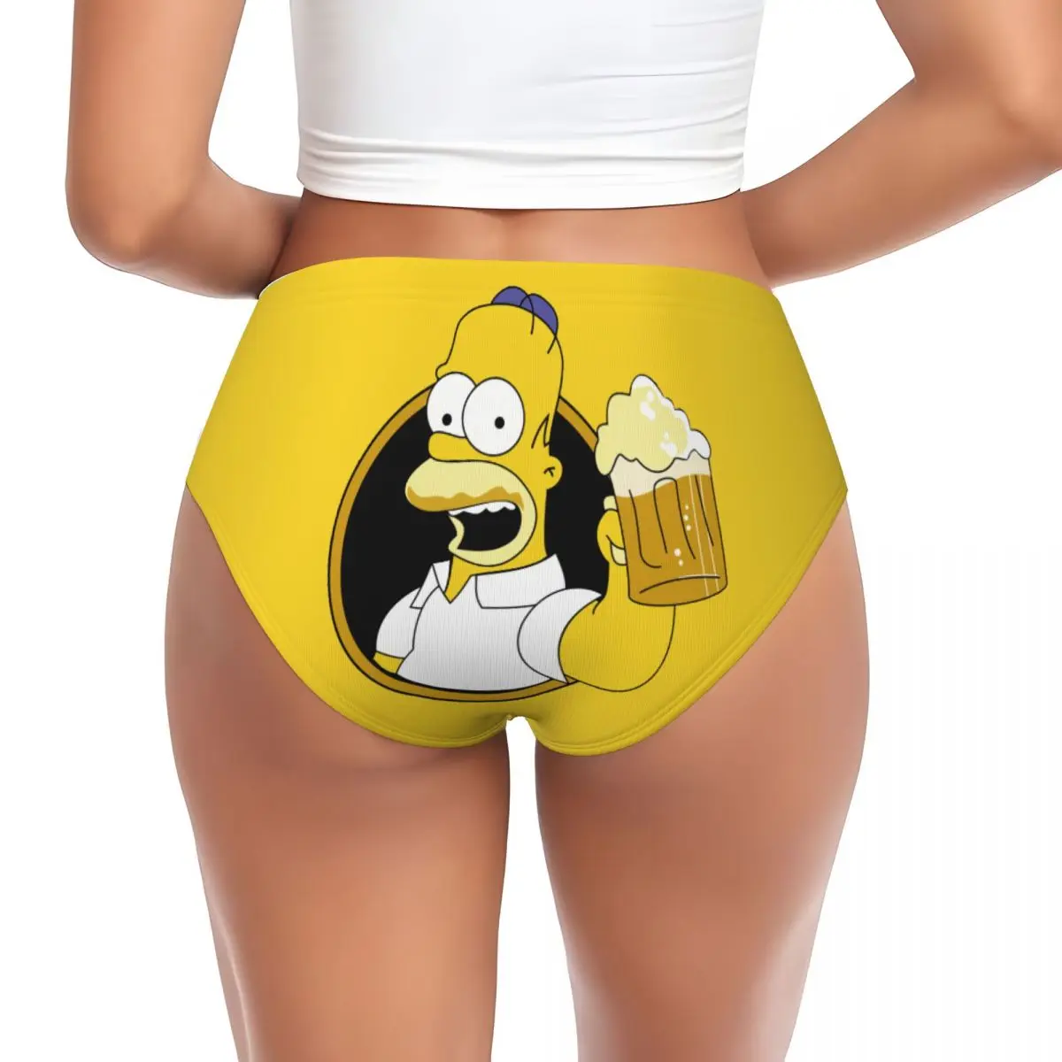Biancheria intima elasticizzata traspirante da donna con mutandine brevi personalizzate S-Simpsones The Simpsons Homer