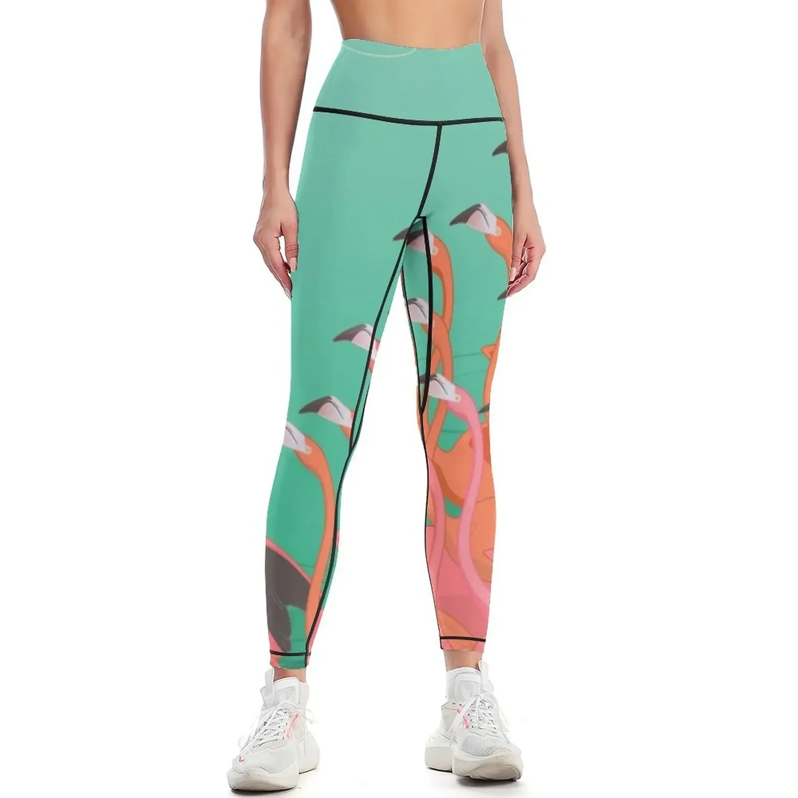 

Fresco of the flamingoes Leggings Women's sportswear Jogger pants Women's gym sports tennis for Womens Leggings