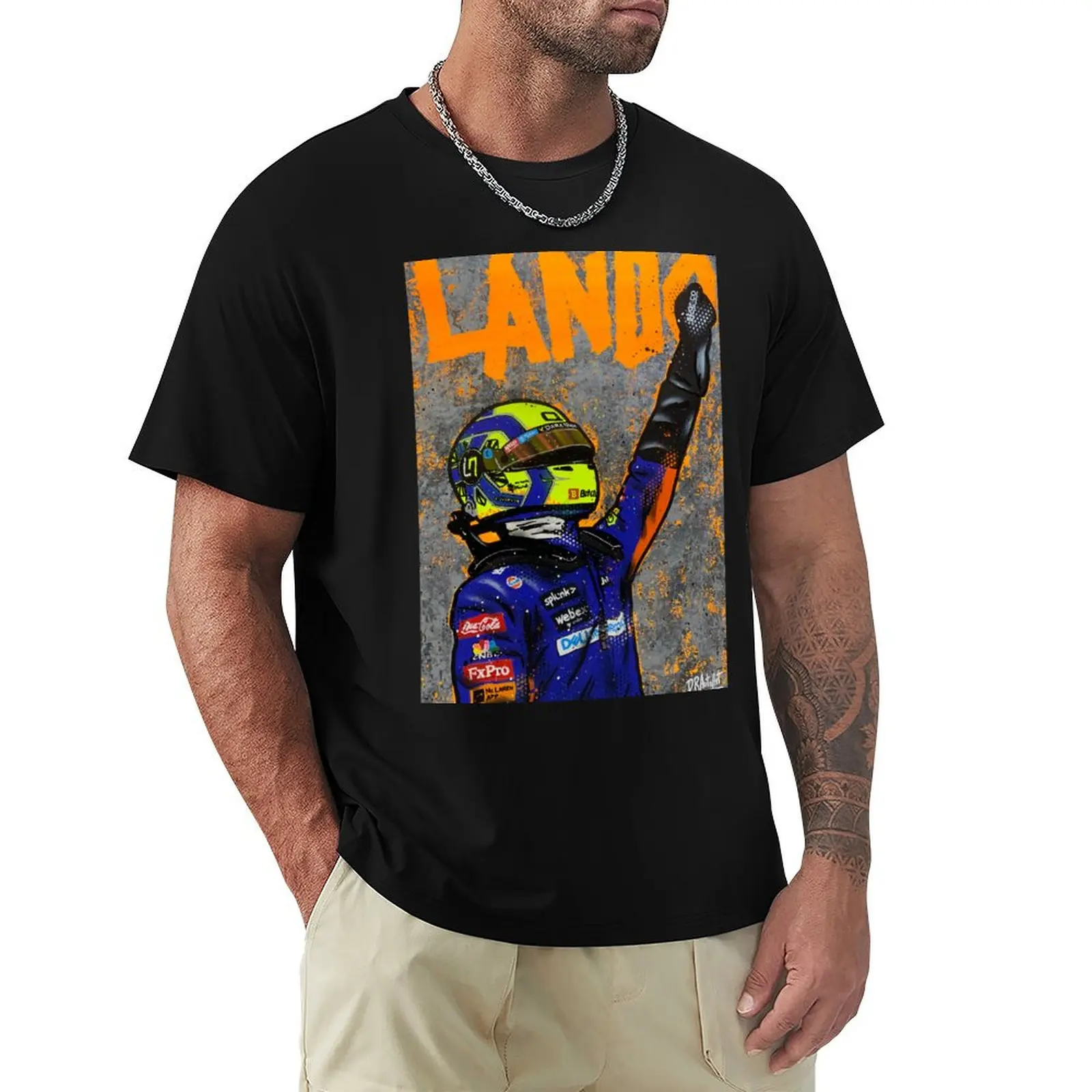 

Land of Norrris, 2022 - F1 graffiti painting by DRAutoArt T-Shirt Daily Work Short Sleeve Top