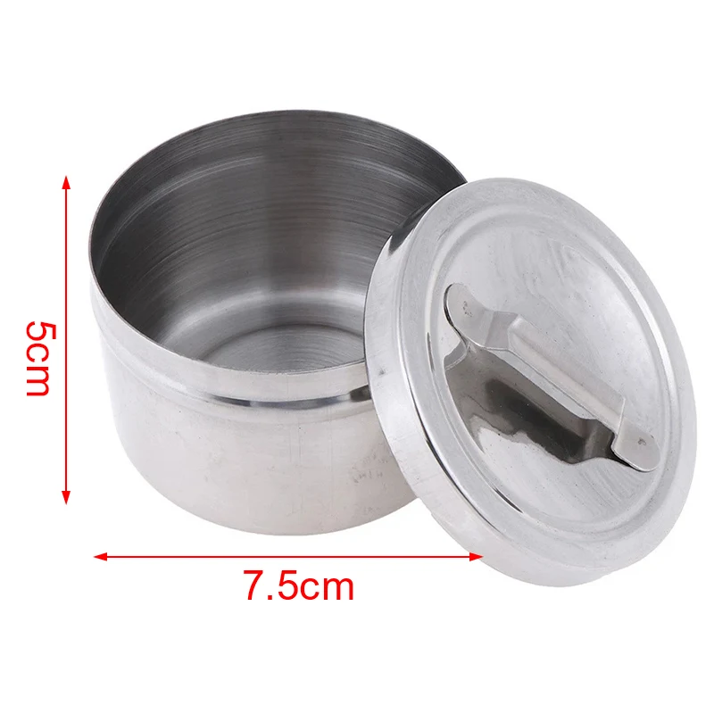 1pc 304 Stainless Steel Storage Jar Cotton Disinfection Jar For Skin Trauma Sterilization Container Metal Container Organizers