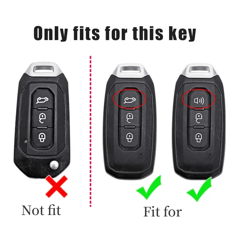 Leather Car Smart Key Case Cover Shell Keyless Protector Holder Fob For Ford Territory EV Keychain Keyless Remote Accessories