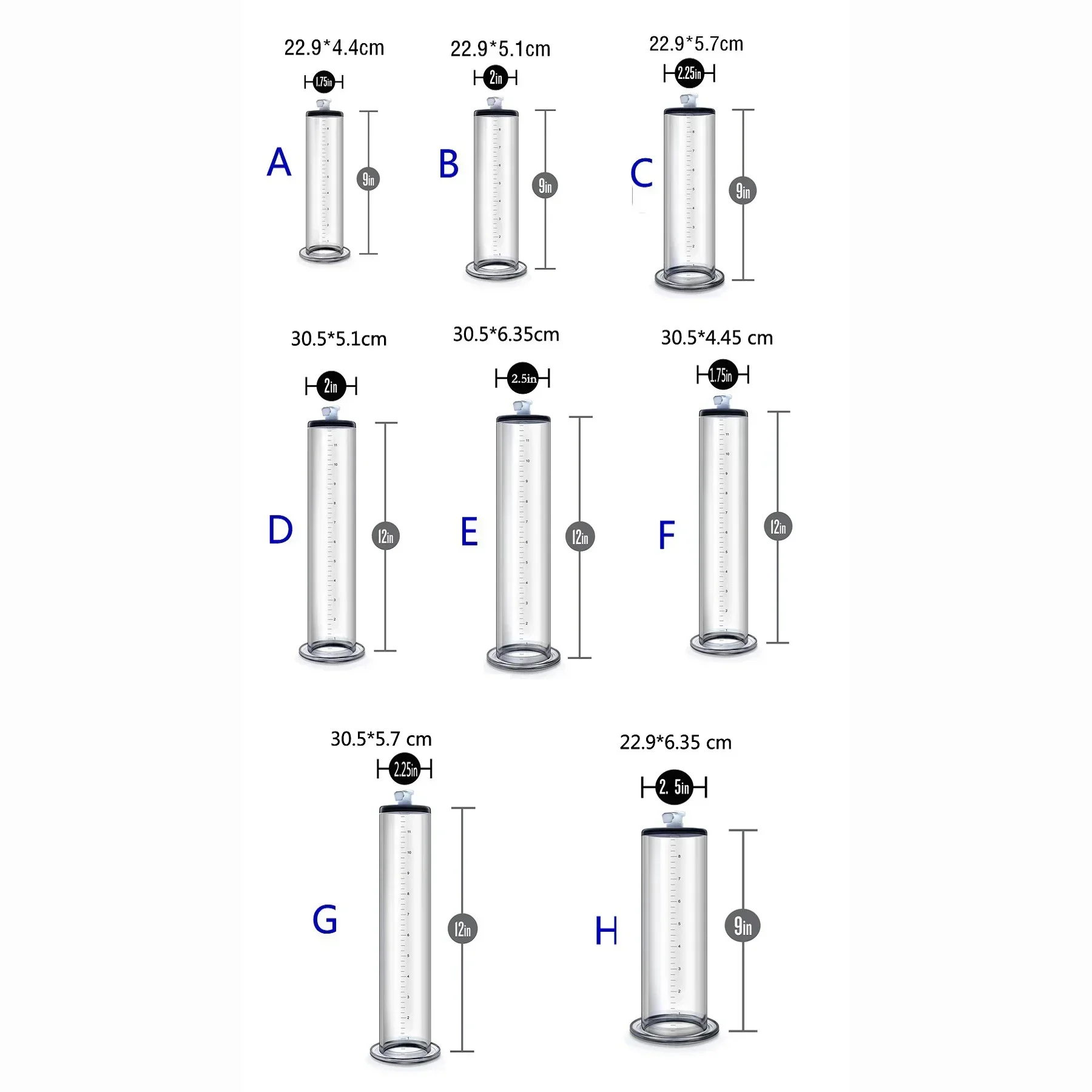 Acrylic Penis Pump Accessories Vacuum Penis Enlargement Device Masturbation Vacuum Pump Flange Pump Penis Cylinder Set Sex Toys