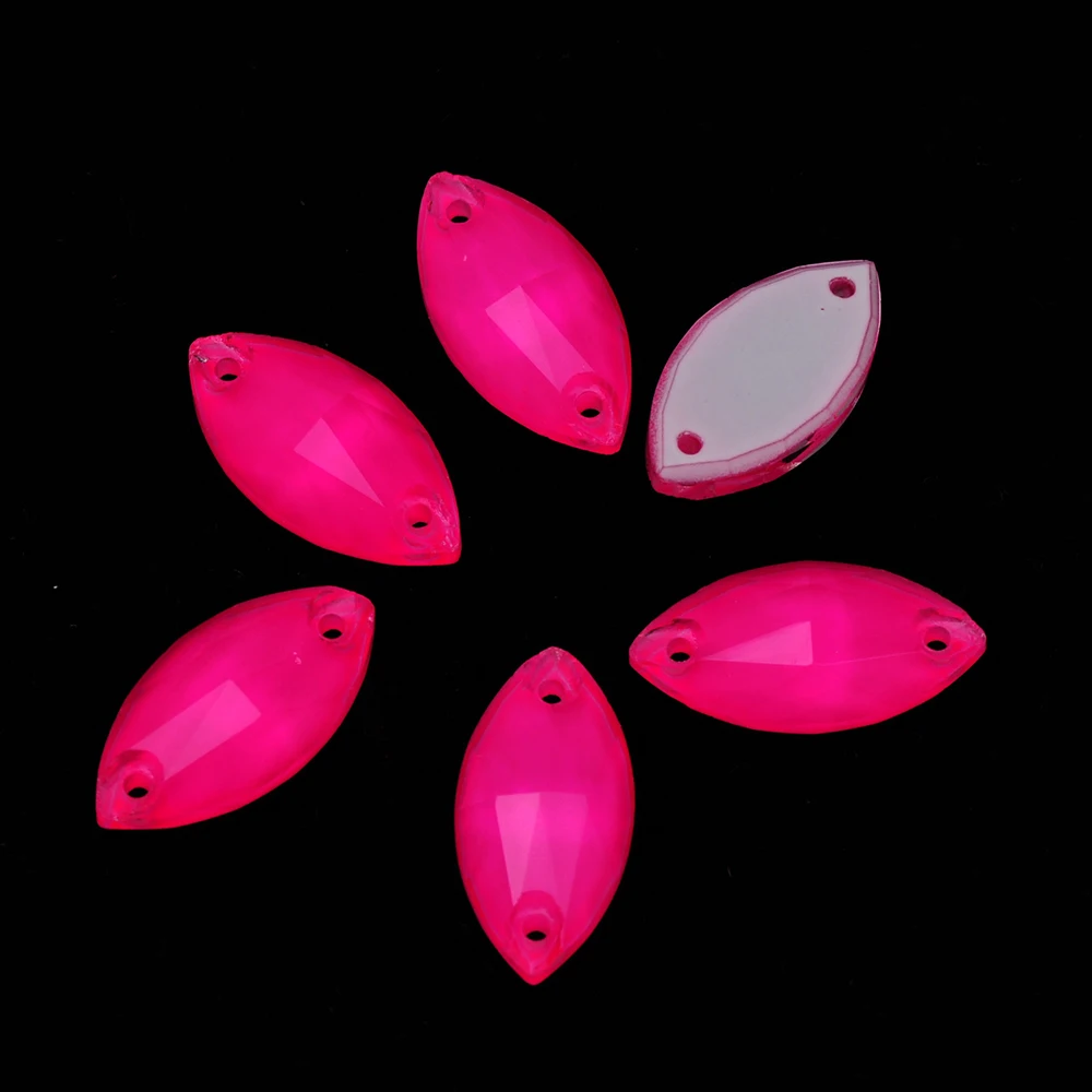 3223 Navette Neno Fluoreszierende Leuchtende Acryl-Nähsteine, abgeschrägte Kristallsteine für Jacken und Kleidung – Detail 7