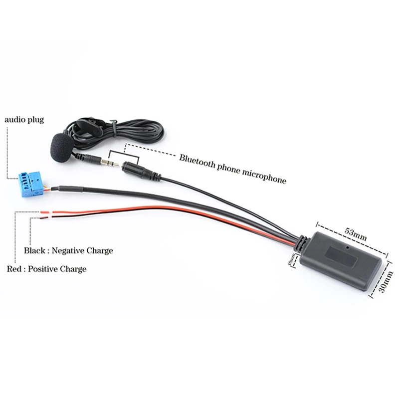 Auto Aux Adapter Kabel Bluetooth + Microfoon Geschikt Voor Peugeot 307 308 407 RD4 Radio Cd