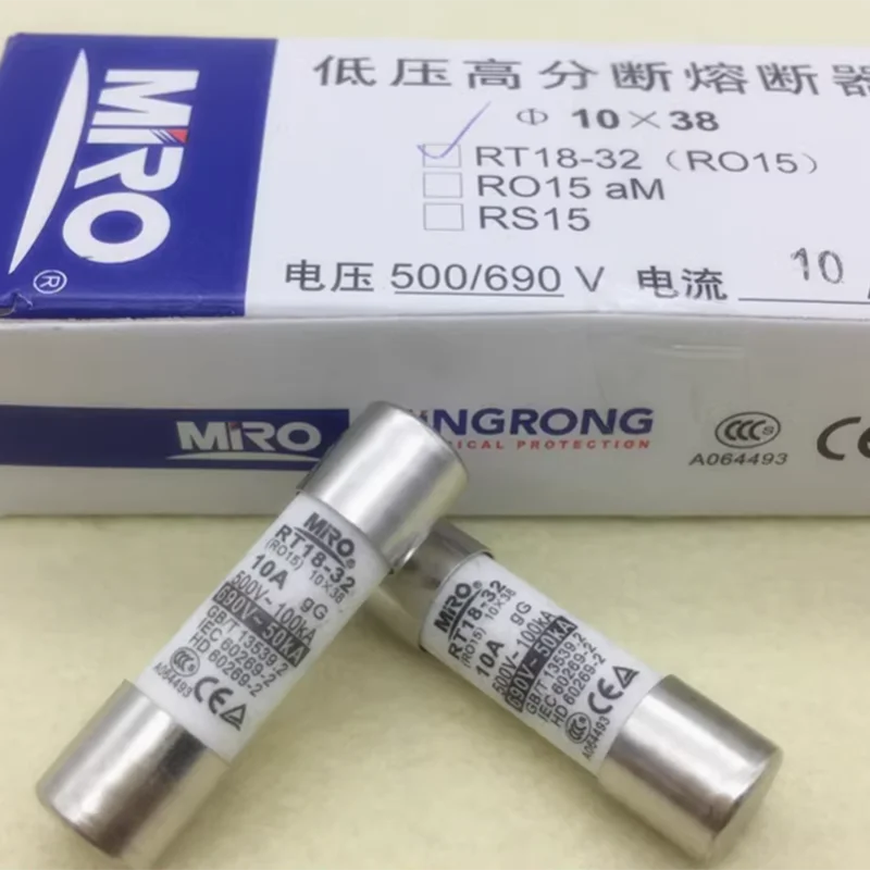 20 Pieces MRO RT18-32X RO15 R015 10*38 10X38 500V 500V-100KA 690V-50KA 500V/690V 1A-32A