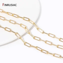 Jewelry Making Supplies 4mm*9.5mm 14K Real Gold Plated Brass Cuban Chain For Jewelry Making DIY Necklace Chain Accessories
