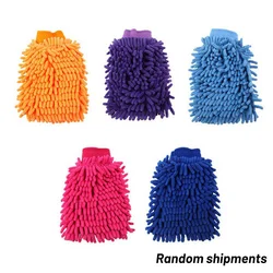1pcs Double-sided Microfiber Washable Cars Washing Glove Thick Care Handguard Glove Detailing Brush Towel Car Wash CleanTools