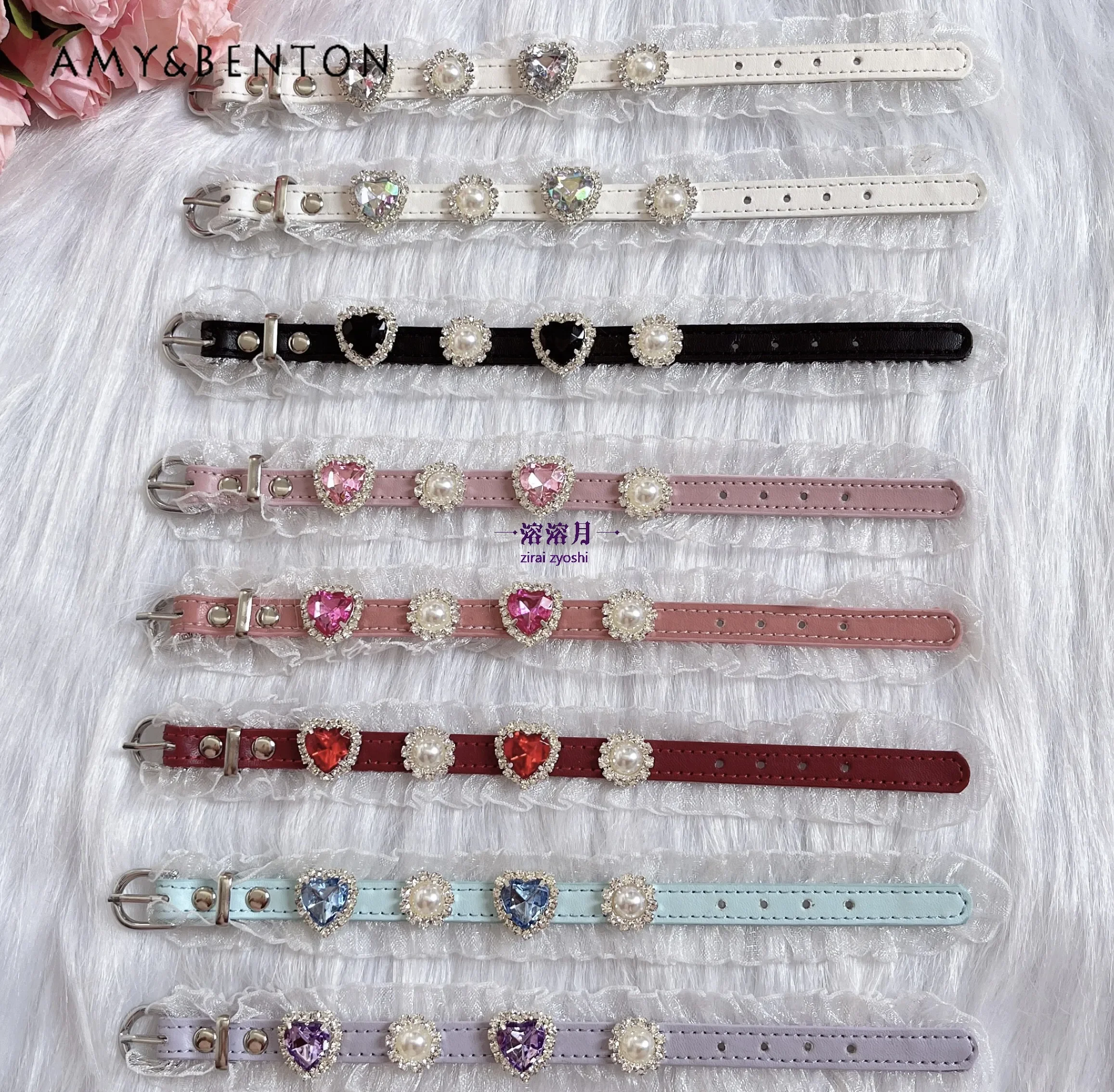 

Handmade Japanese Mine Mass-produced Color Bracelet Two-dimensional Cute Rhinestone Lace Bracelet Sweet Cute Lolita Bracelets