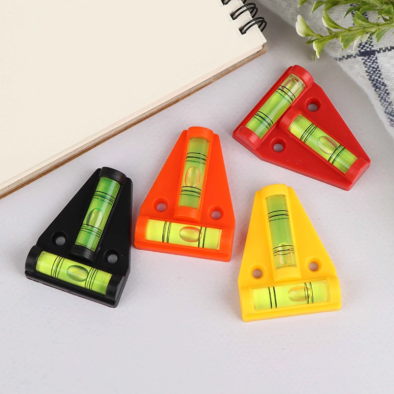 2Pcs 4 Colors  Plastic Measuring ToolMini T Type Spirit Level Measurement Instrument Triangular Level T-type Spirit Bubble Shell