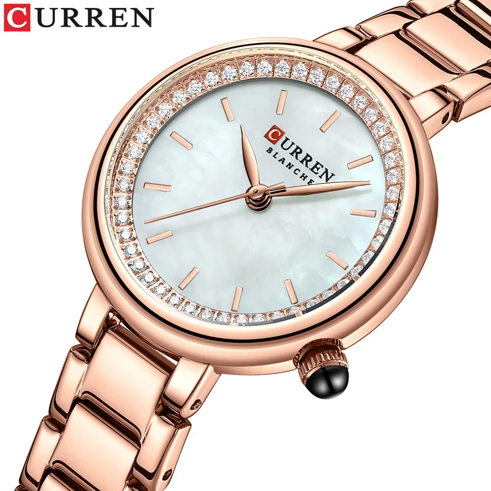 CURREN9089LuxuryLadies Bracelet Quartz Watch Ladies Stainless Steel Watch SportMatching Dress Pink Watch Clock Relogio Feminino