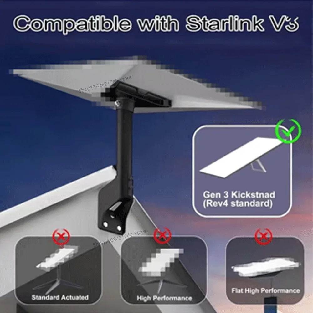 Starlink Gen 3 Mount Bracket,Roof Wall Pole Mount,Adjustable Angle, with Pole Pipe Adapter,for Standard 4/4X,Enterprise Dish