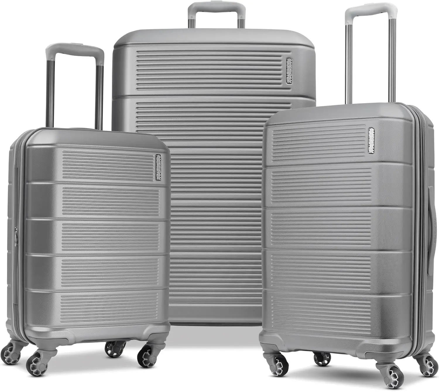 

American Tourister Stratum 2.0 Expandable Hardside Luggage with Spinner Wheels, Silver, 3-Piece Set (20/24/28)