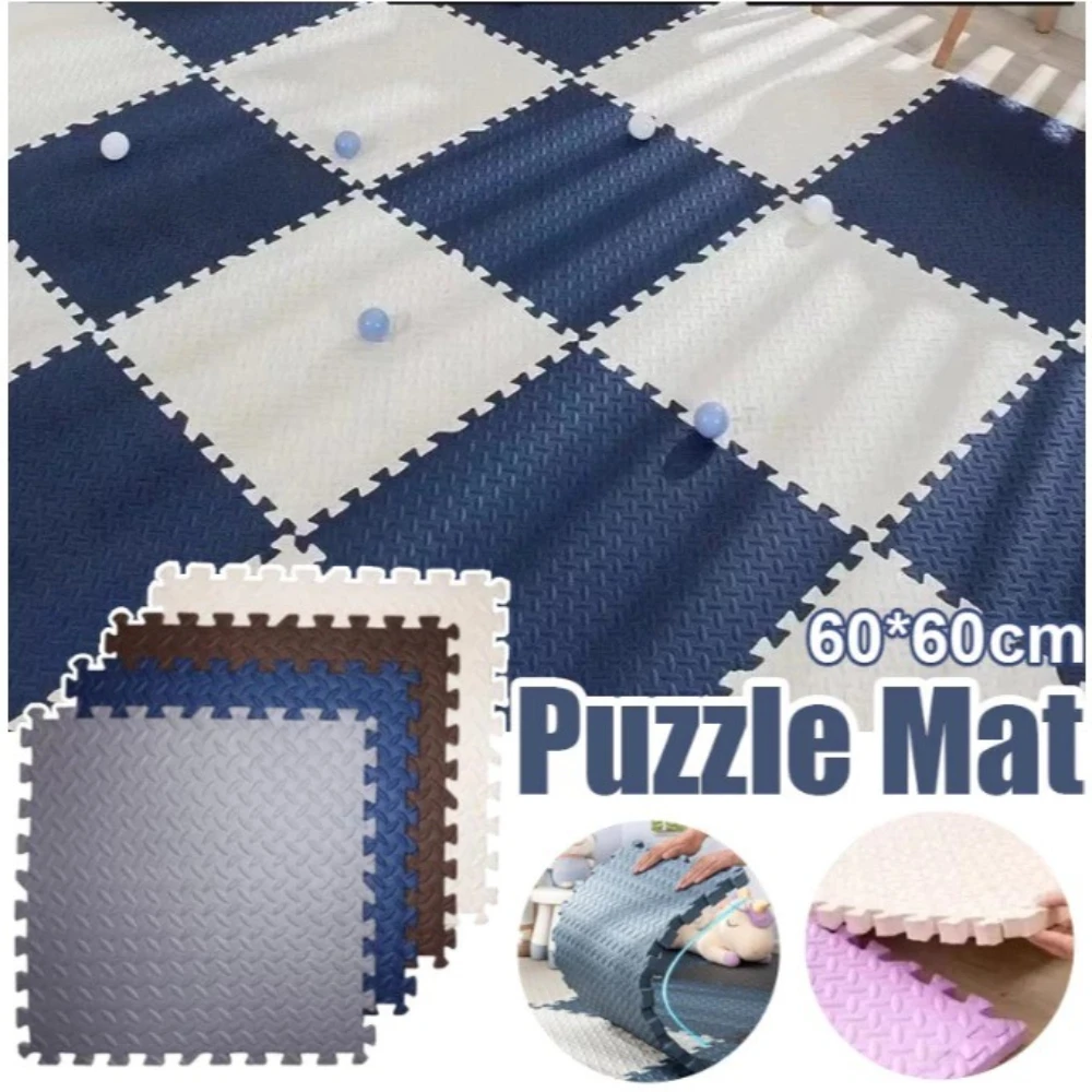 9/12 Piezas de Tapete de Yoga Grande Entrelazable de 60x60x1cm, Tapete de Yoga para Gimnasio en Casa, Tapete de Espuma Antideslizante para Fitness, Tapete para Equipo de Fitness para Interiores
