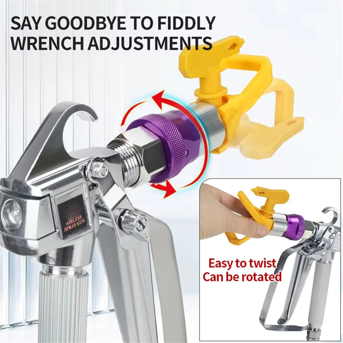 

【New User Coupon】Airless Paint Spraying Fan Pivot Rotary Joint 360° Rotation ,Airless Sprays Accessory Pivoting Swivel Connector