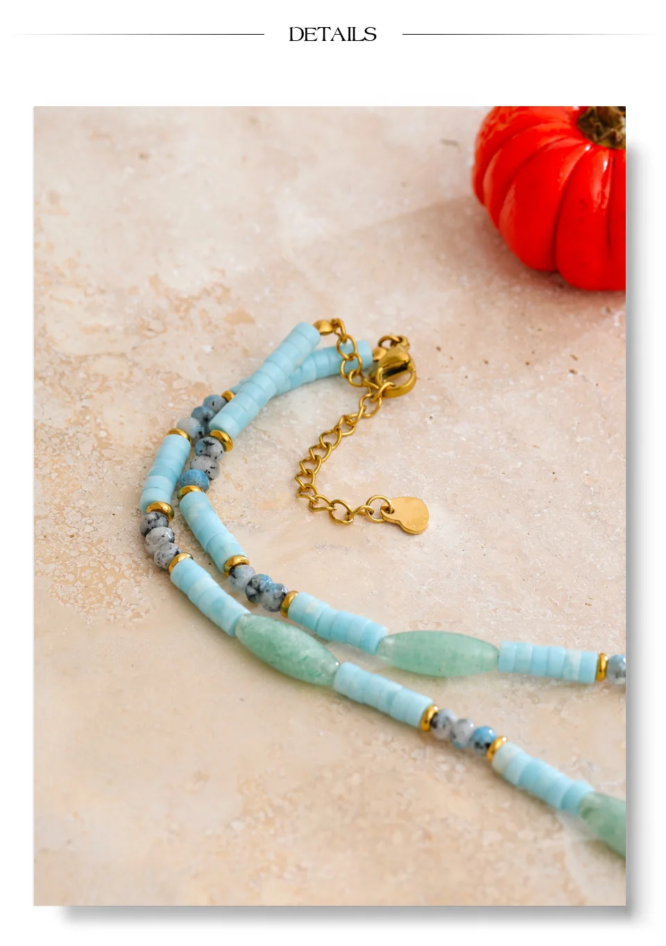 Yhpup Neue Natürliche Aventurin Stein Kette Fisch Halskette Anhänger Edelstahl Sommer Handgemachten Schmuck Geschenk Empfehlen – Detail 11