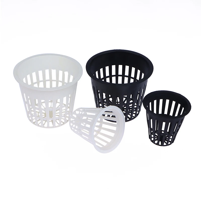 10Pcs 2 /3 Inch Grow Orchids Hydroponics Cups Planting Mesh Pot Soilless Net Basket Slotted Colonization Container Black White