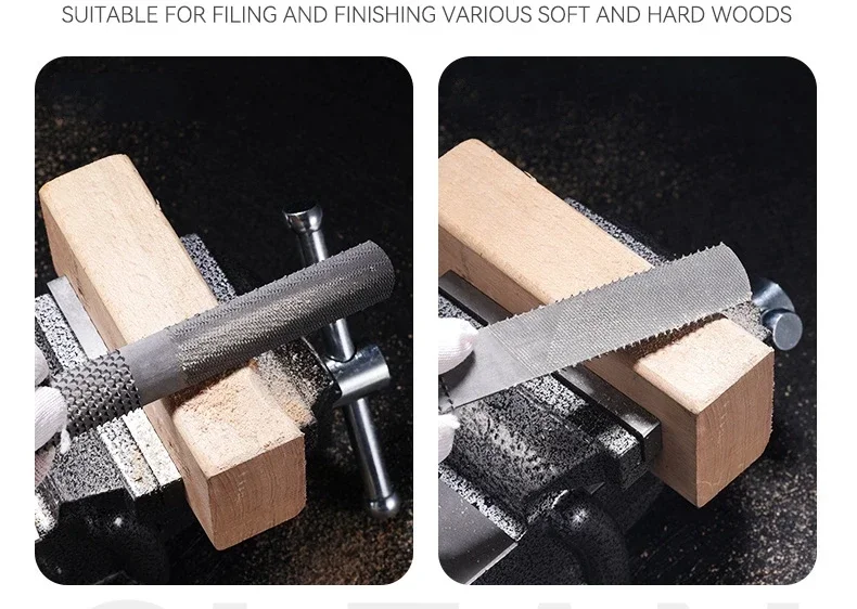 Holzraspelfeile 4-in-1 Handfeile und Rundraspel, Halbrund-, Flach- und Nadelfeilen Holzraspelsatz zum Schärfen von Holz- und Metallwerkzeugen – Detail 8