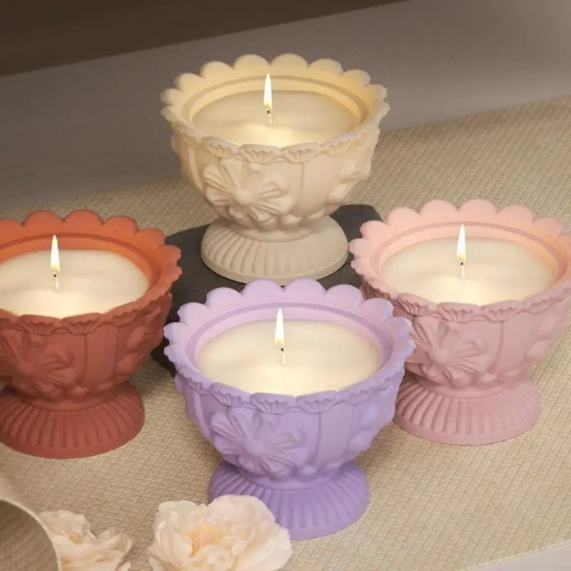 Silicone Storage Jar Mold Jewelry Box Molds Flower Container Molds with Lid