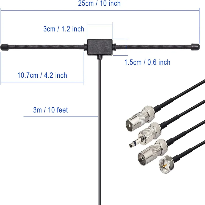 FM Rádio Dipolo Antena para Home Theater, Receptor Estéreo, Sistema de Música, Áudio e Vídeo