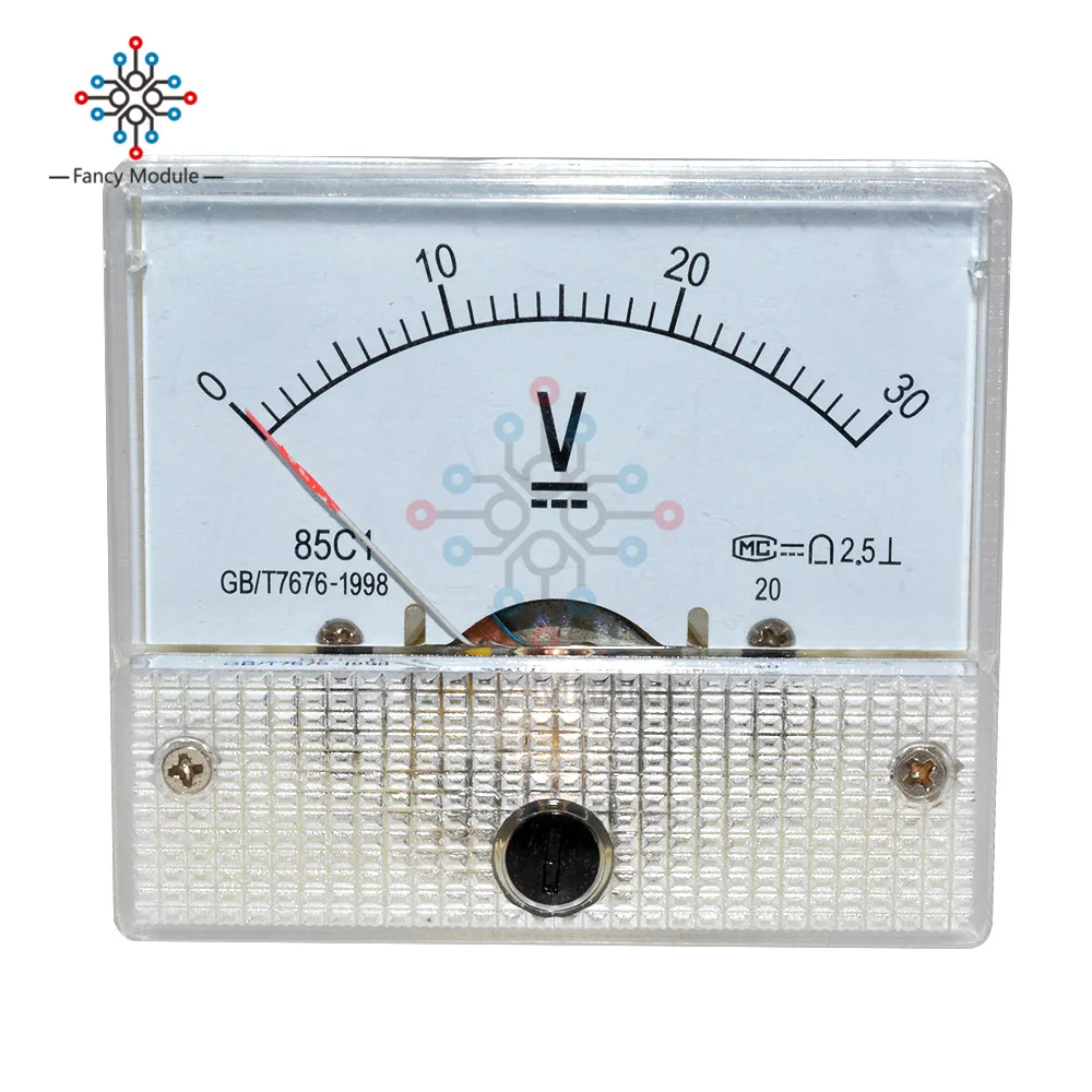 Professional Voltmeter DC 0-30V 0-50V Analog Volt Panel Voltage Meter Panel Mechanical Pointer Voltmeter Gauge Measuring Tools