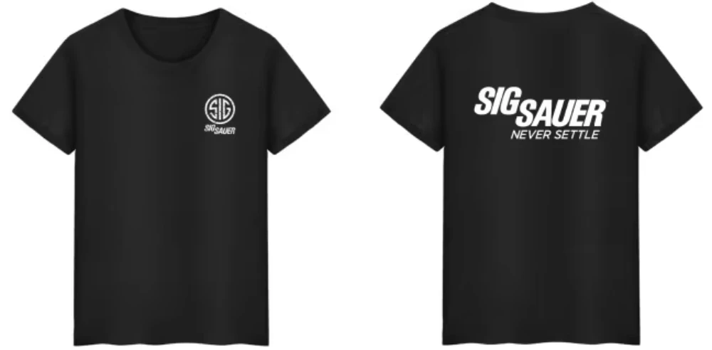 الصيف العصرية العلامة التجارية SIG طاقم الرقبة قصيرة الأكمام القطن تي شيرت الأمريكية فضفاض القطن الرجال رداء علوي غير رسمي العسكرية مروحة الرجل القوي المحملة #3