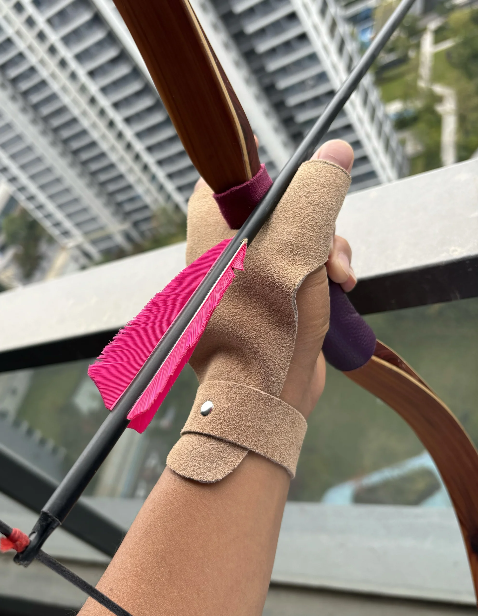 Guantes arquería cuero vacuno – Tiro con arco tradicional - imagen 3
