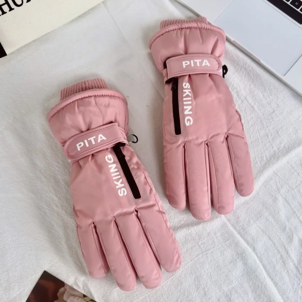 

Новые сохраняющие тепло, теплые лыжные перчатки, однотонные, с сенсорным экраном, морозостойкие перчатки, регулируемые, закрытые, ветрозащитные, зимние варежки для женщин и девочек