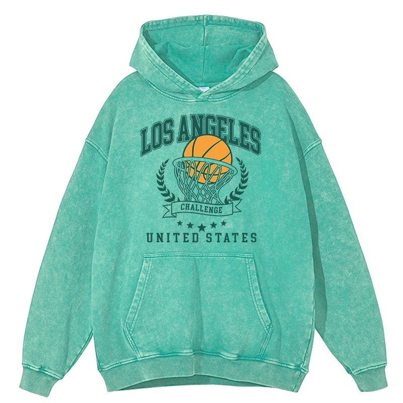 

Retro Distressed Wash Los Angeles United States Hoodie Men Women Clothing Casual Fashion Hoody 100% Cotton Pullover Clothing