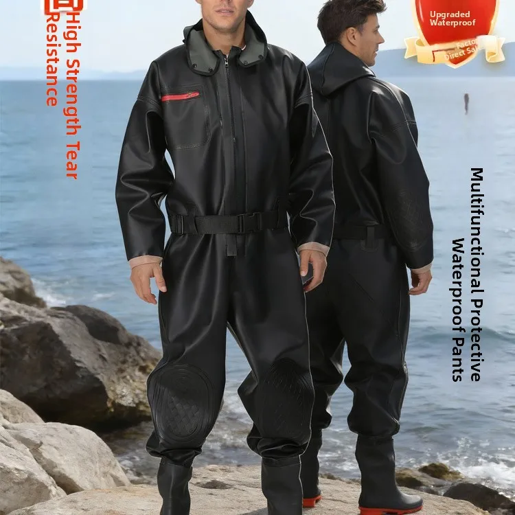 FullBodyThickenedFishingOverallsWaterproofWindproofUVProtectionMaleFisherman