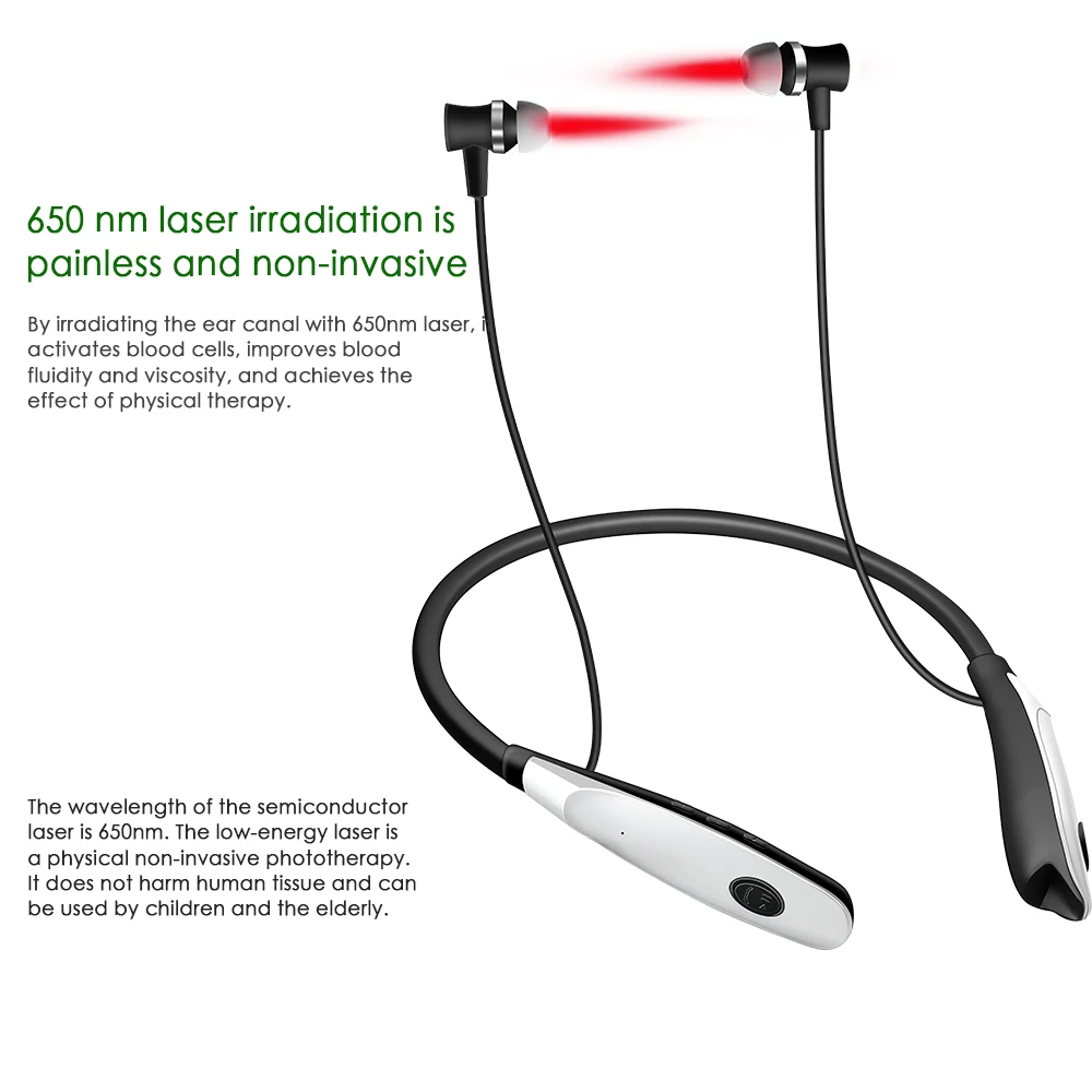 Ear Laser Hygienic  Rechargeable Neck-hanging 650nm Light Wave Canal Nasal Treatment Comfortable Portable Nasal Irradiator