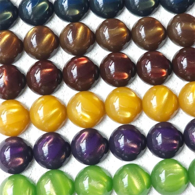 

New style 100pcs/lot 14mm color print geometry rounds shape resin cabochon beads diy jewelry garment hair accessory