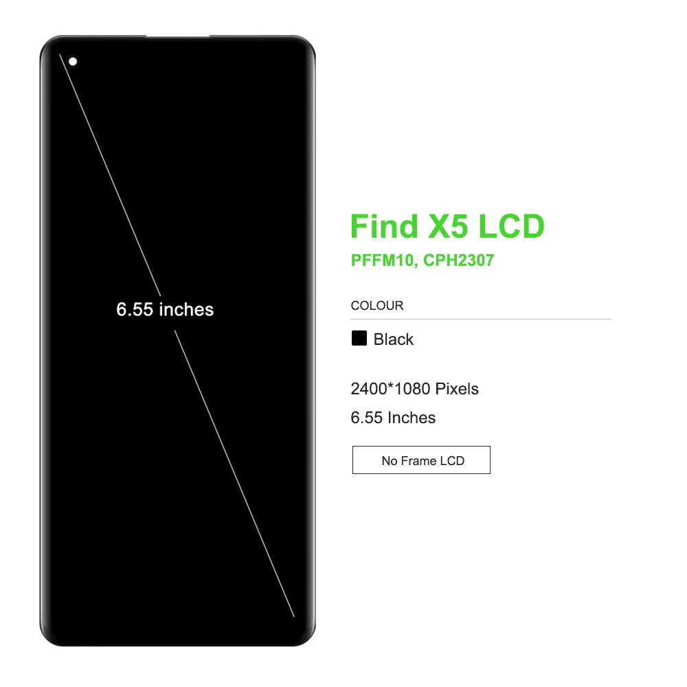 6.55'' AMOLED 120HZ For Oppo Find X5 PFFM10 CPH2307 LCD Display Touch Screen Digitizer Assembly For Oppo Find X5 Display Screen