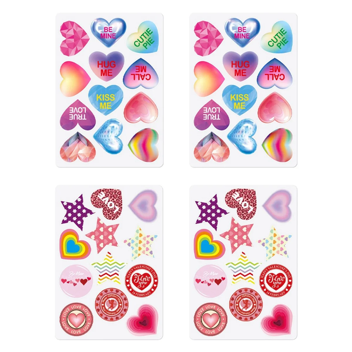 

4 Pack Valentine's Day Party Decoration Stickers Valentine's Day Holiday Envelope Gift Love Stickers