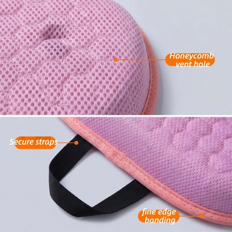 Ergonomic Pink Honeycomb Car Seat Cushion Portable Handle Breathable Cooling Gel Chair Pad Non-Slip Pressure Relief Seat Mat view 4