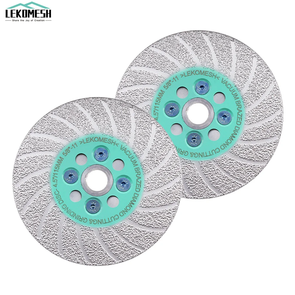 LEKOMESH 2Pcs 100/115/125mm Double Side Cutting Grinding Disc 5 8-11 Thread Diamond Cutting Blade For Granite Marble Tile Cutter