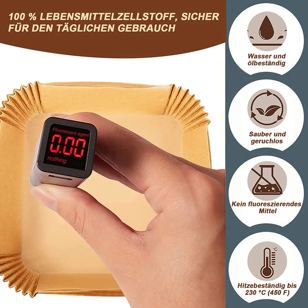 Papier de cuisson pour friteuse à air chaud, papier de cuisson pour friteuse à air chaud, papier antiadhésif pour poulet, papier étanche, paquet de 100, 20 cm