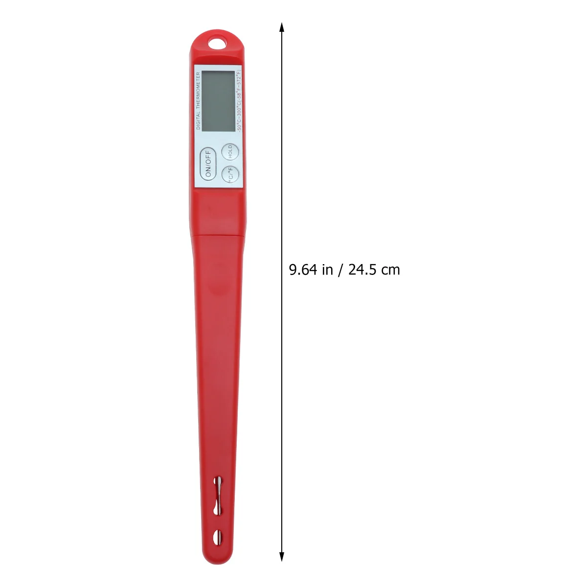 

Digital Probe Food Thermometer Pen Style Red Stainless Steel Sensing Tips Cooking Kitchen Bbq Dining Household Temperature Gauge