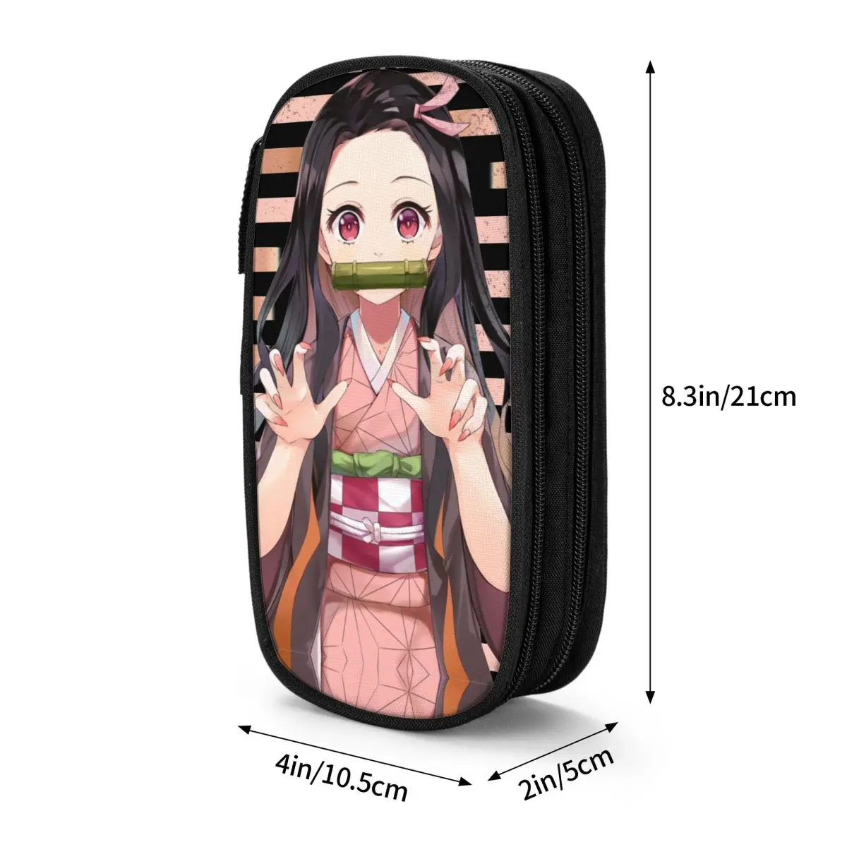 Imagem -06 - Nezuko-demônio Slayer Lápis Cases Grandes Bolsas de Armazenamento Escola Cosméticos Pencilcases Anime Pen Estudantes Bonito