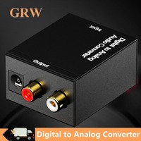 GRWIBEOU DAC Digital To Analog Audio Converter Dac Audio Toslink Coaxial Signal To RCA R/L Audio Decoder SPDIF ATV DAC Amplifier