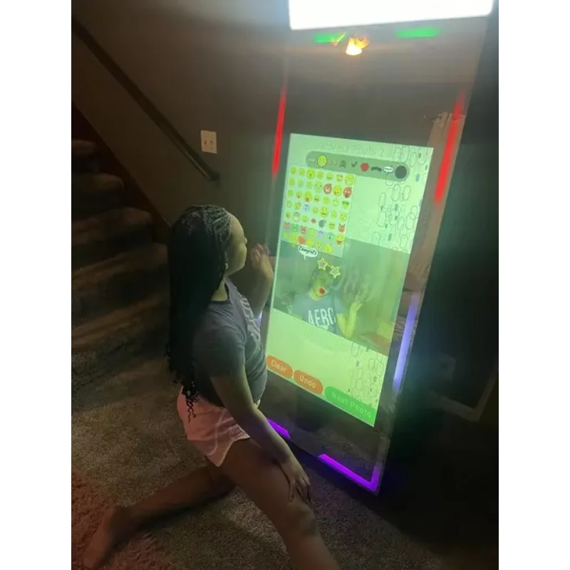 ZJW, productos personalizados de alta calidad, 70 pulgadas, espejo mágico interactivo de Metal, fotomatón, herramienta de disparo para Selfie empaquetado en