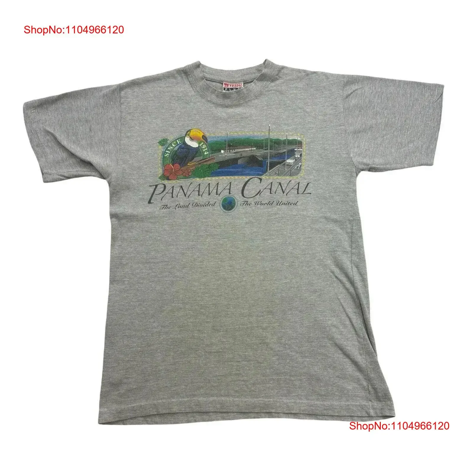 تي شيرت عتيق لقناة بنما تي شيرت رجالي صغير S رمادي طوقان برود استوائي عتيق مغسول موضة أوم ملابس أنيقة مصممة