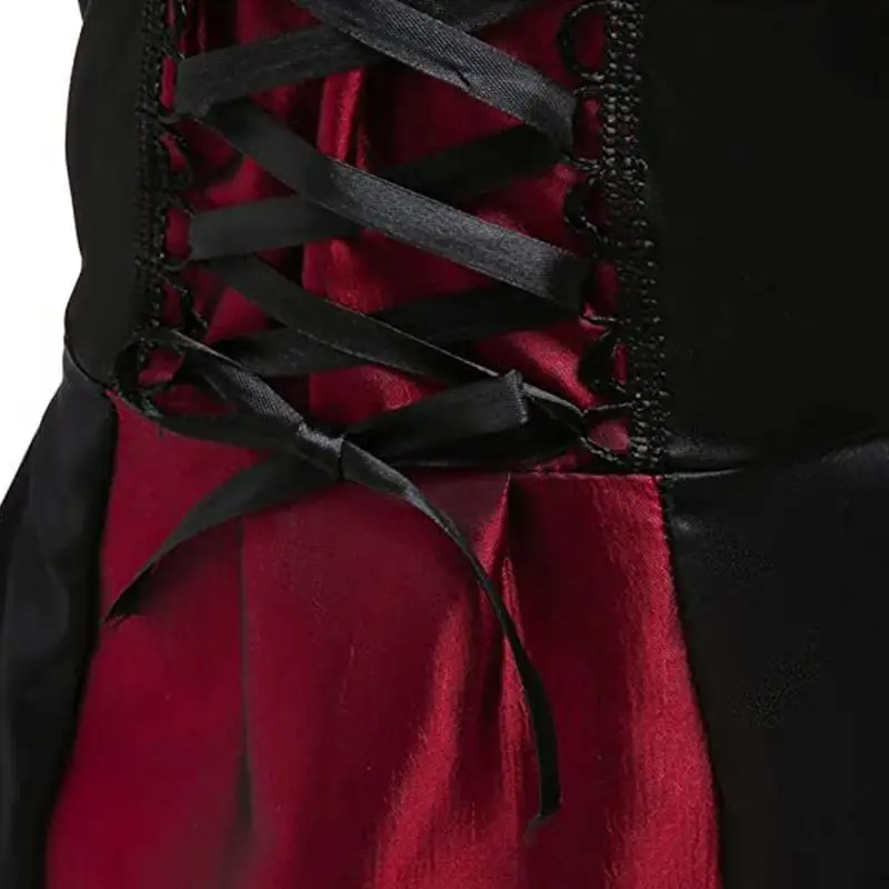 Vampire Queen Costume Halloween Dress Up Girls Royal Vampire Costume For Women Medieval Queen Halloween Dress Up With Necklace