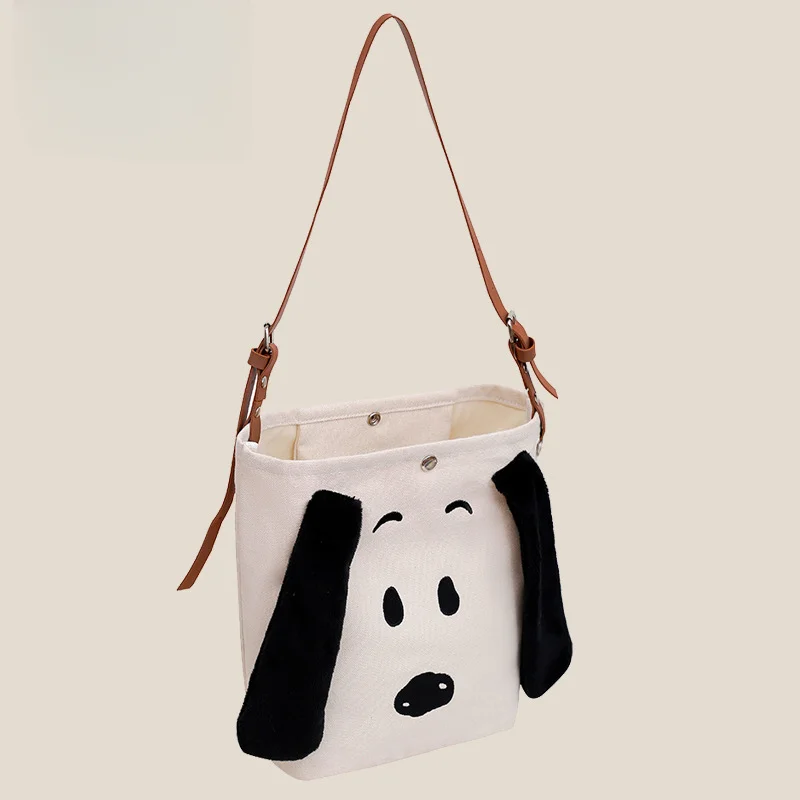 Snoopy płócienna torba na ramię urocze Cartoon torby Crossbody o dużej pojemności damskie modne torba na zakupy damskie torebki z uchwytem w stylu