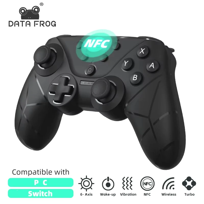 DATA FROG Wireless Game Controller for Switch Console/Lite/OLED | NFC Turbo Vibration Adjustable Gamepad