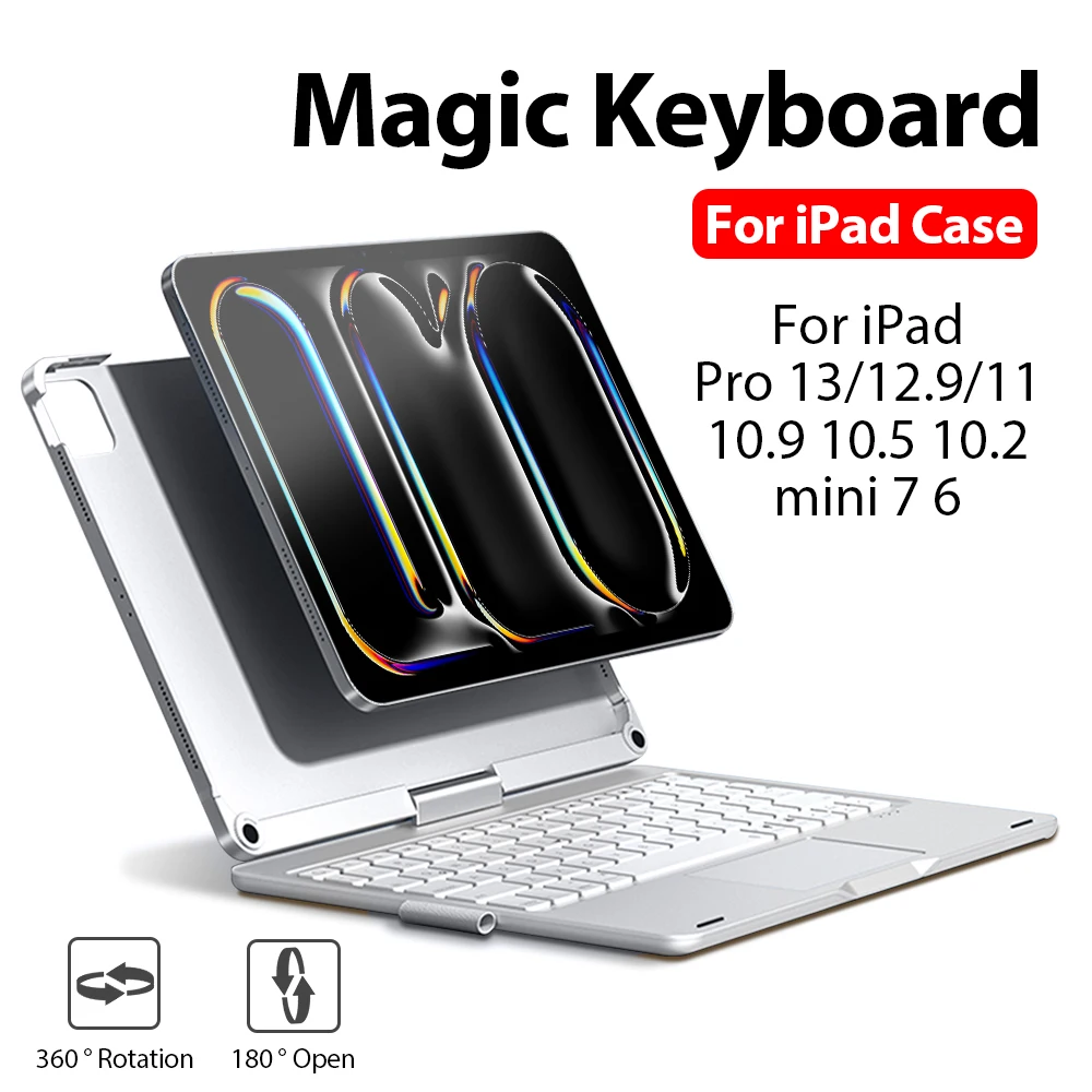 For iPad Magic Keyboard Case Air 11 6 5 4 Pro 13 12.9 M4 M2 Funda For Ipad 10 9 9th 10th Generation Mini 7 2024 Protective Cover