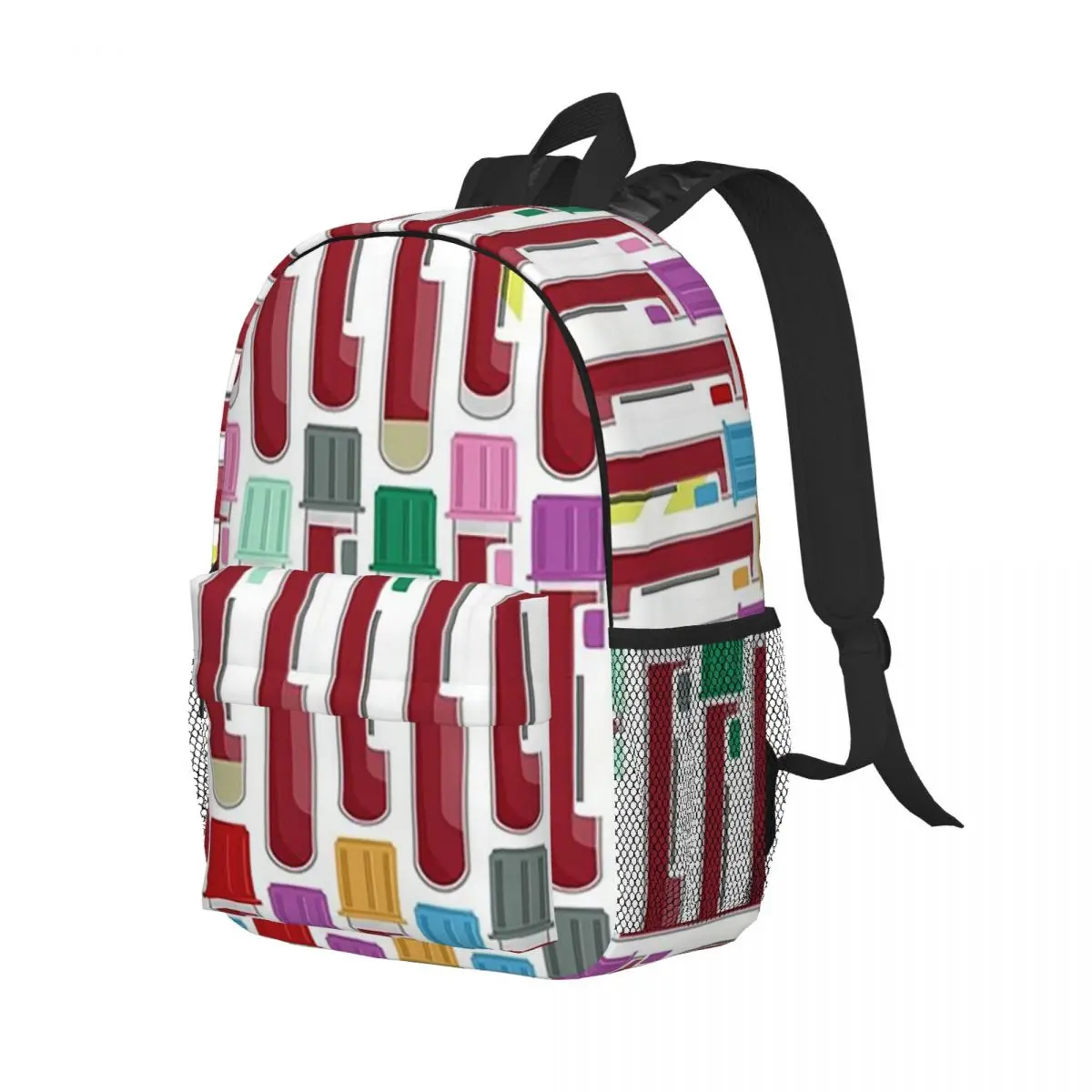 Phlebotomy Blood Tubes Backpack Student Boys Girls BookBag Men Women School Bag Laptop Shoulder Bags