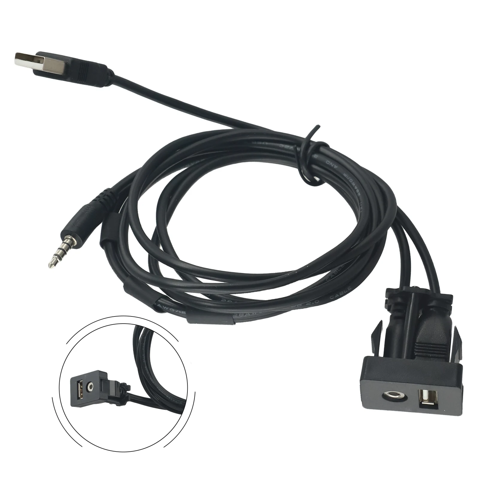 Car Accessories AUX Socket Car Dashboard Installation ABS Material Central Control Panel High-speed Data Transmission Brand New